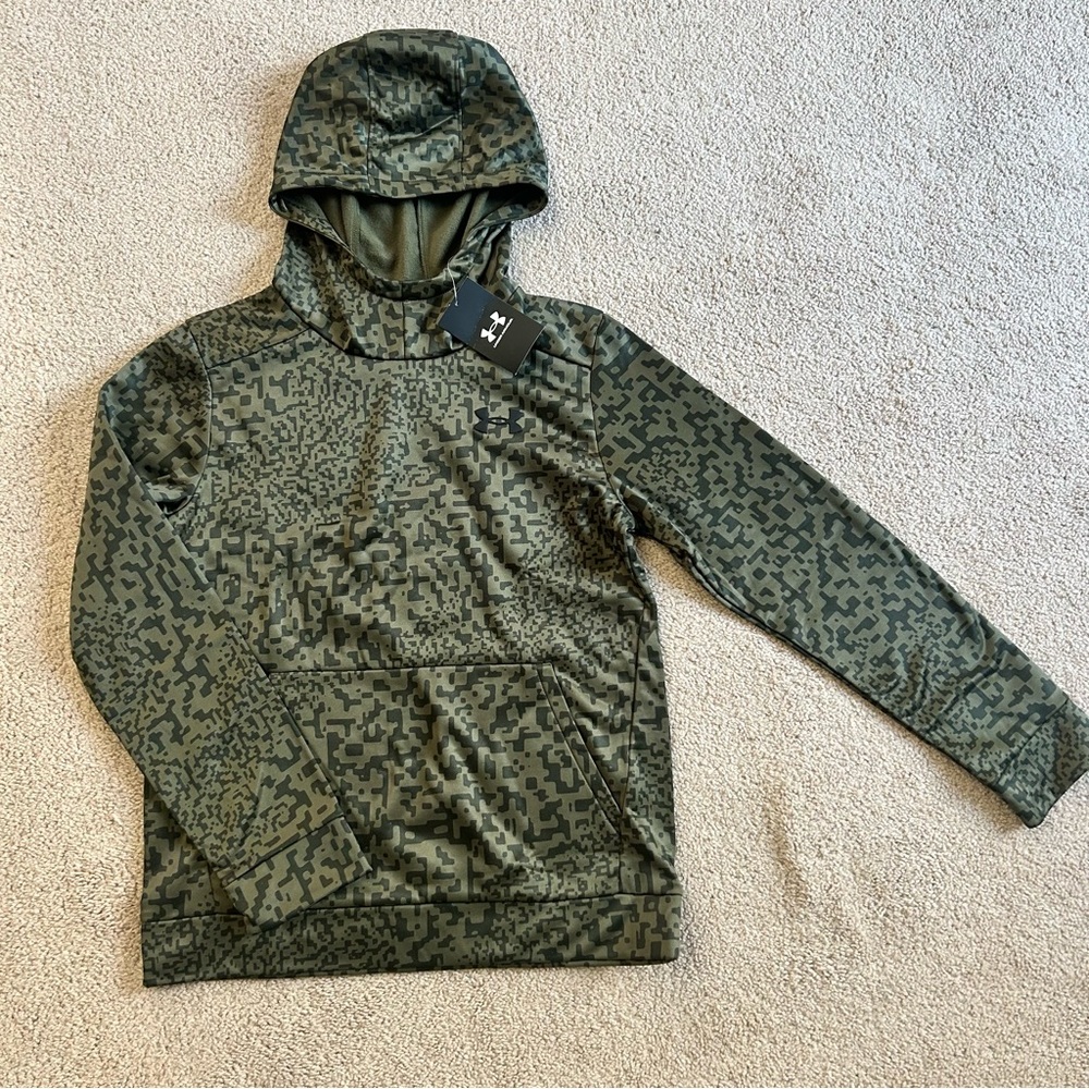 Under Armour Olive Green Digital Camo Pullover Hoodie
